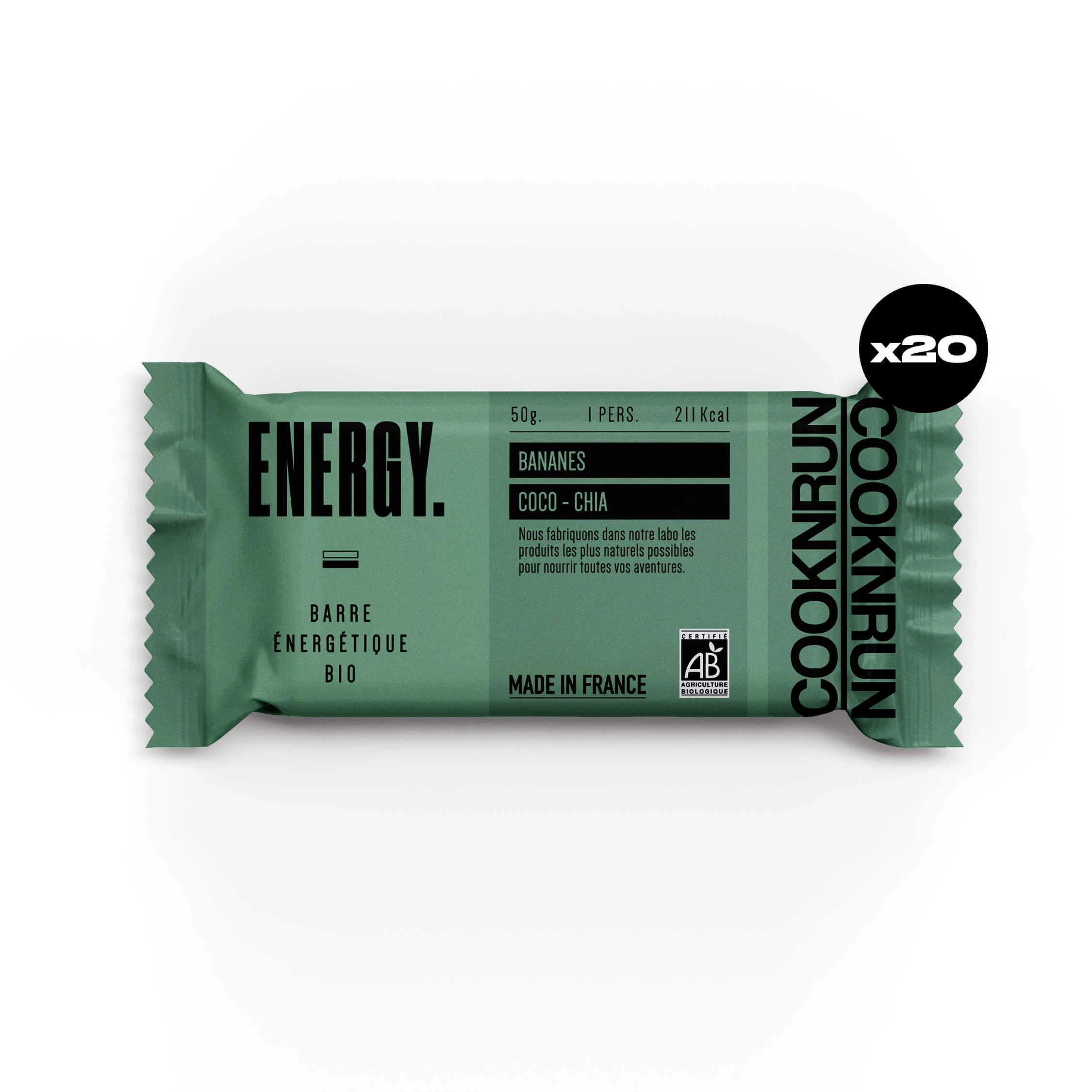 Barres énergétiques bio | Bananes, Noix de coco et Chia – Image 2