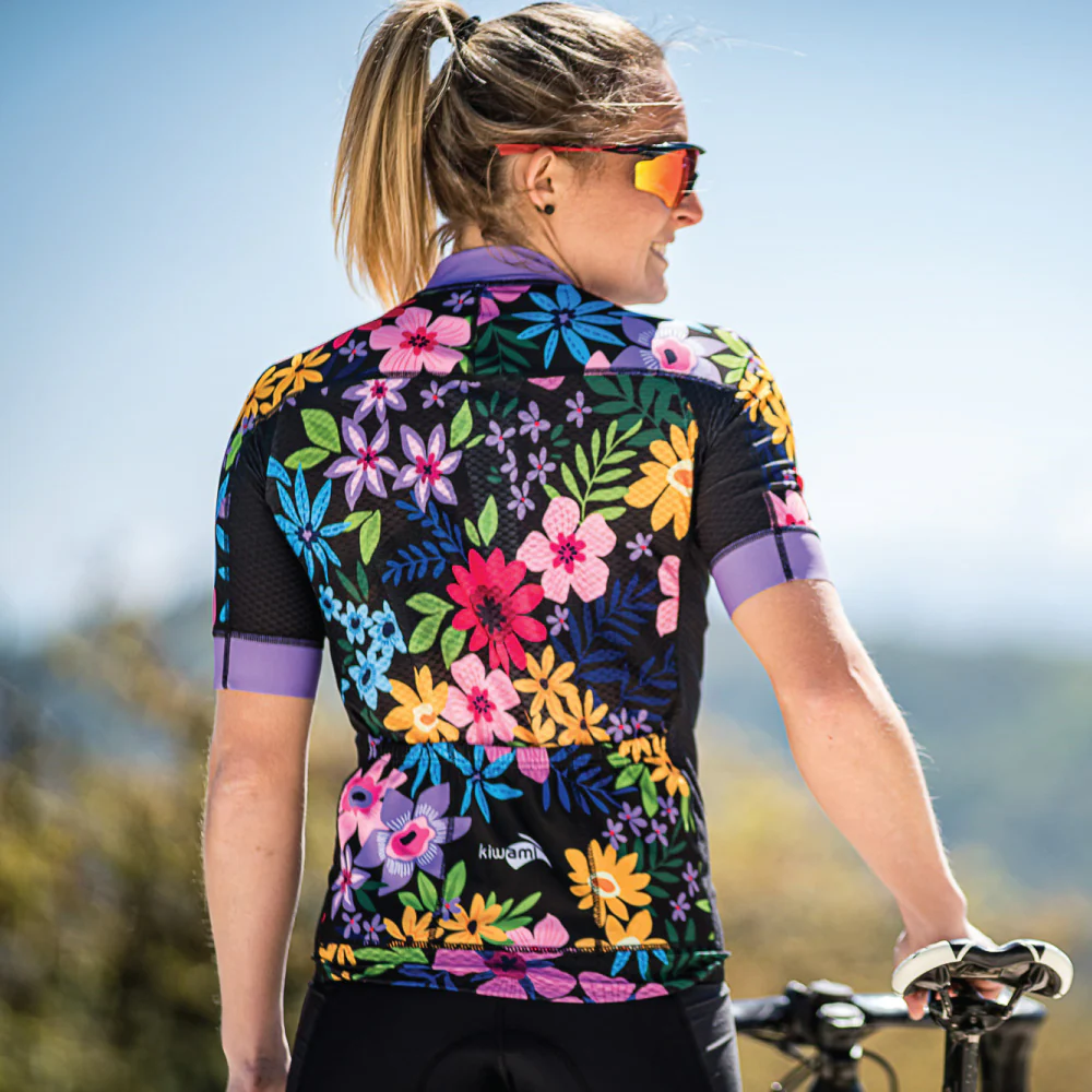 Maillot vélo Femme - Edition Spring - Black Flowers – Image 2
